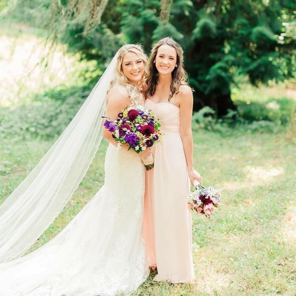 David’s Bridal Blush Bridesmaid Dress